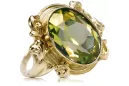 Estilo vintage Anillo Peridoto amarillo Oro amarillo de 14 quilates vrc100y